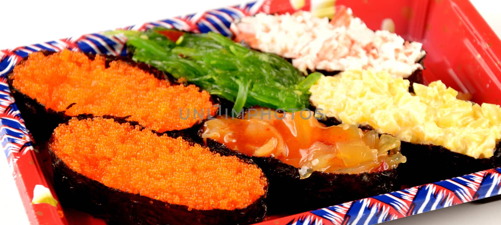 Sushi set isolated on white background