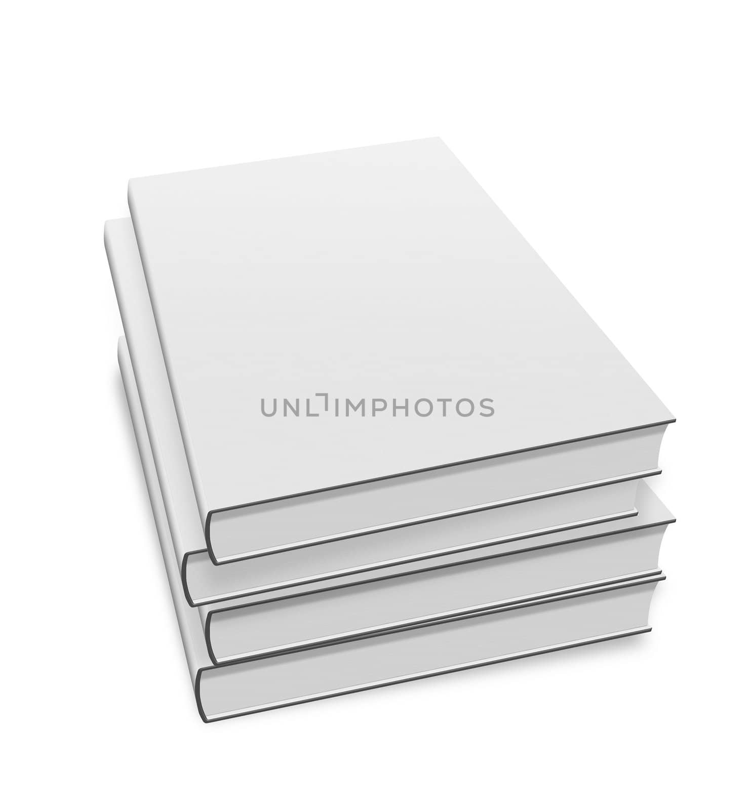 collection of various blank white books on white background by Zhukow