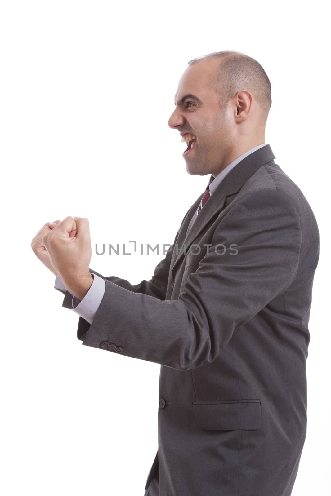 business man symbolizing victory