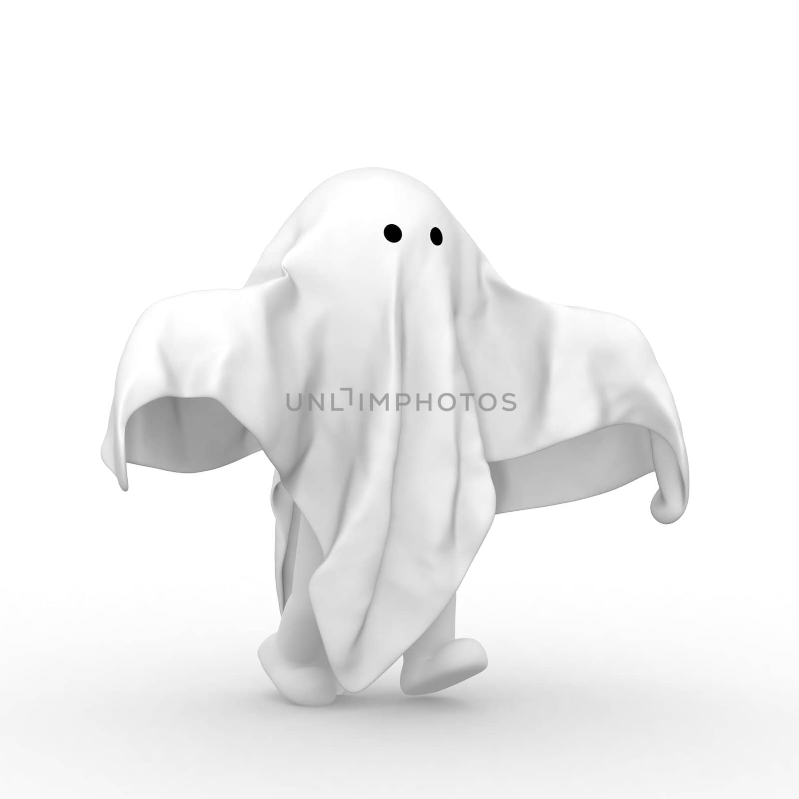 3d human with a clith like ghost