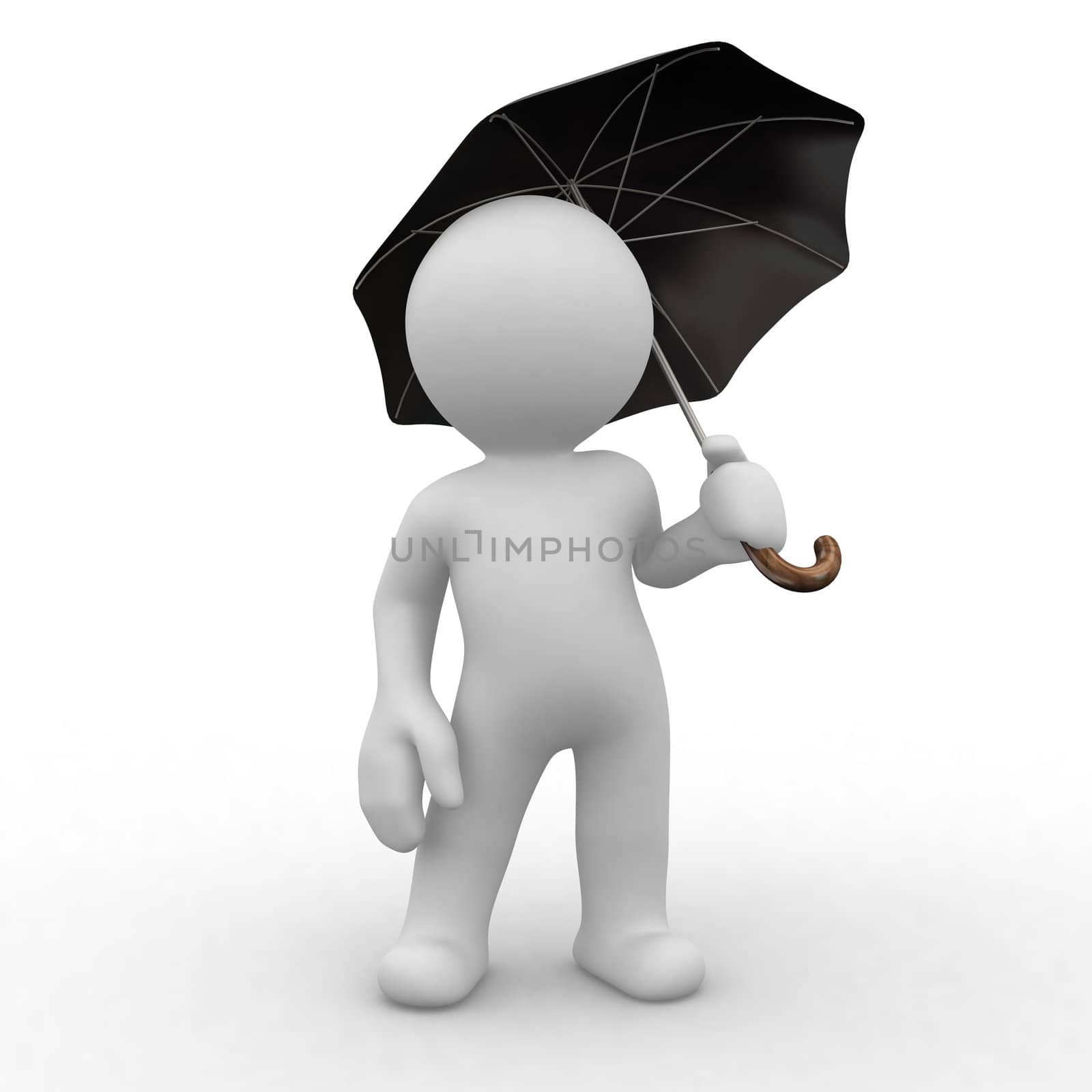 little human that hold an umbrella for protection