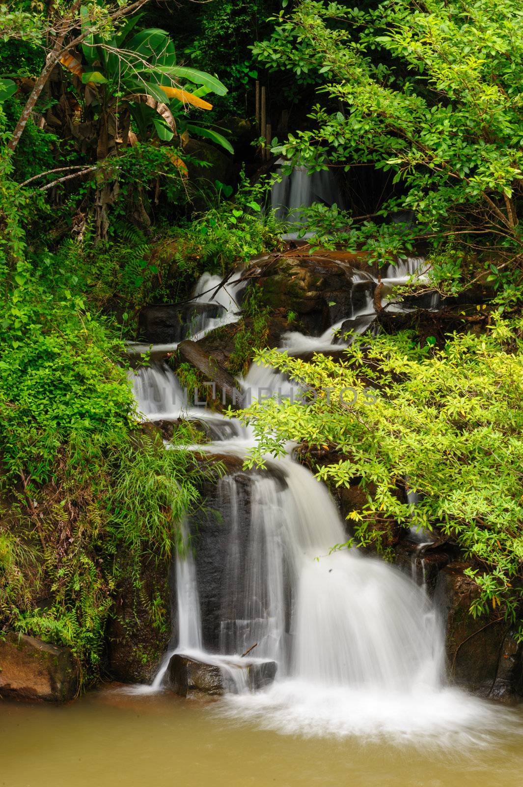 Tad Pha Souam waterfall Bajeng national park, Paksa South Laos. 