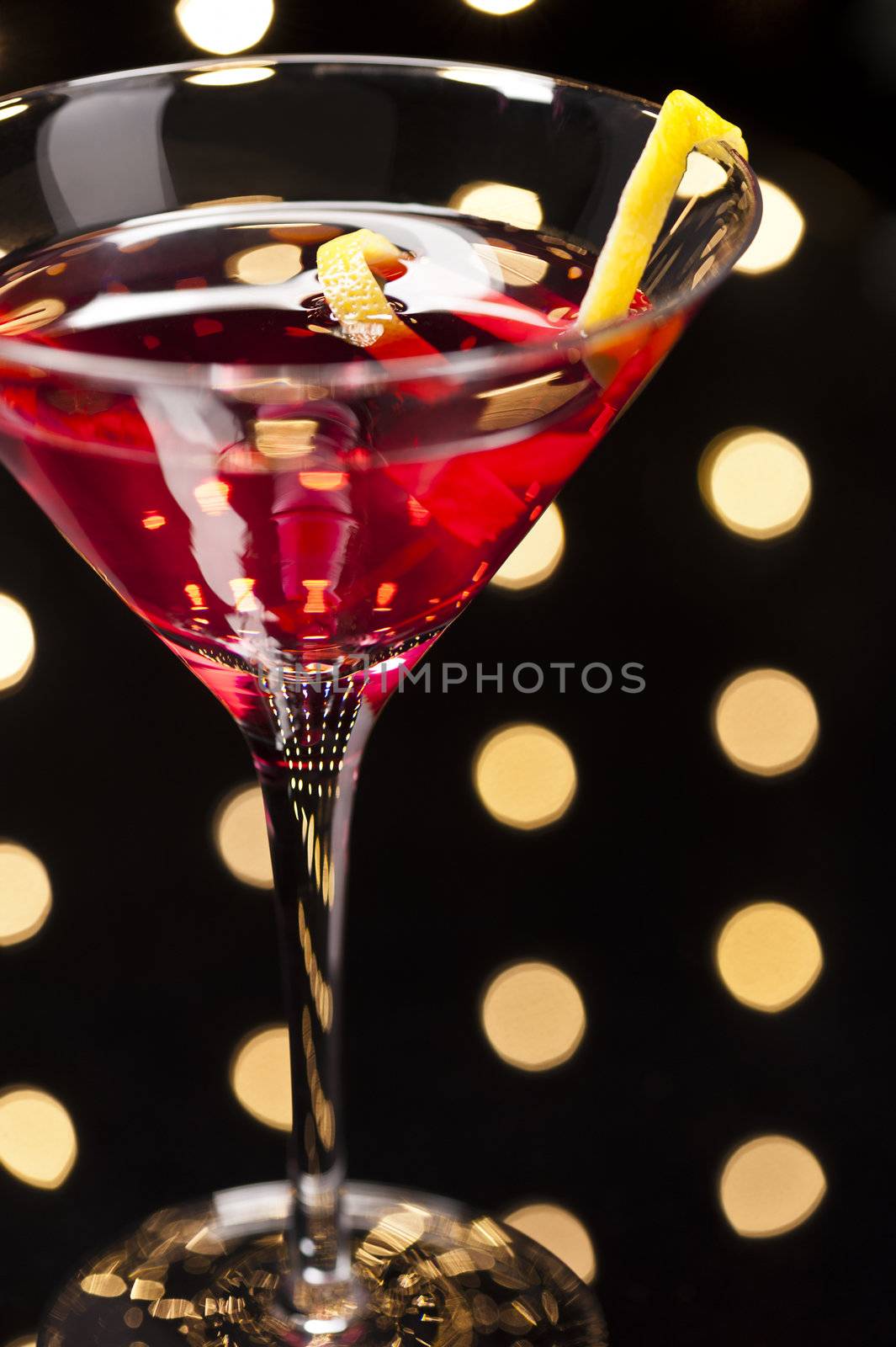 Cosmopolitan Cosmo cocktail in Disco setting