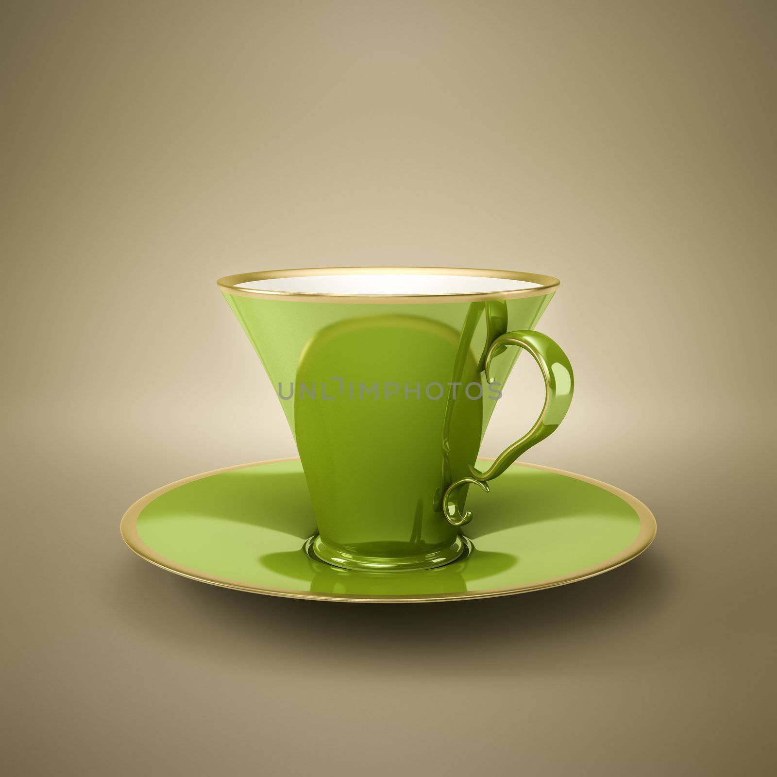 elegant green vintage coffee cup by magann