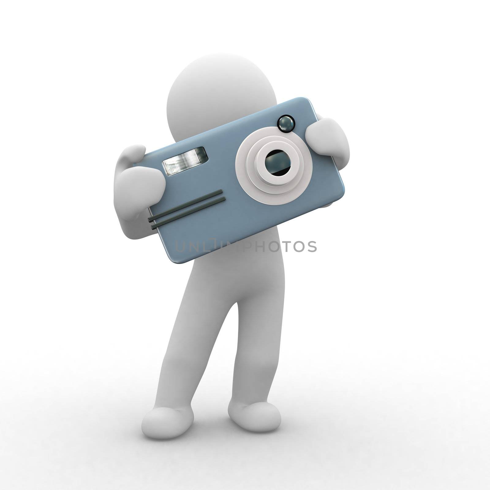 3d human with camera in hands