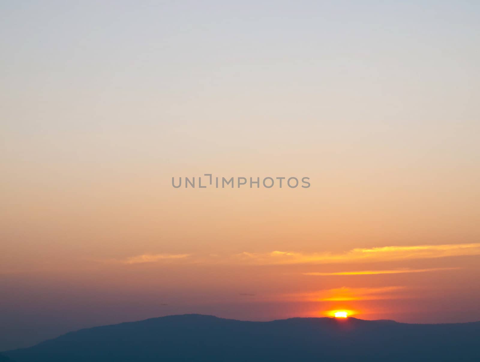 Sunset in the mountains landscape in Nakorn Ratchasima, Thailand by gururugu