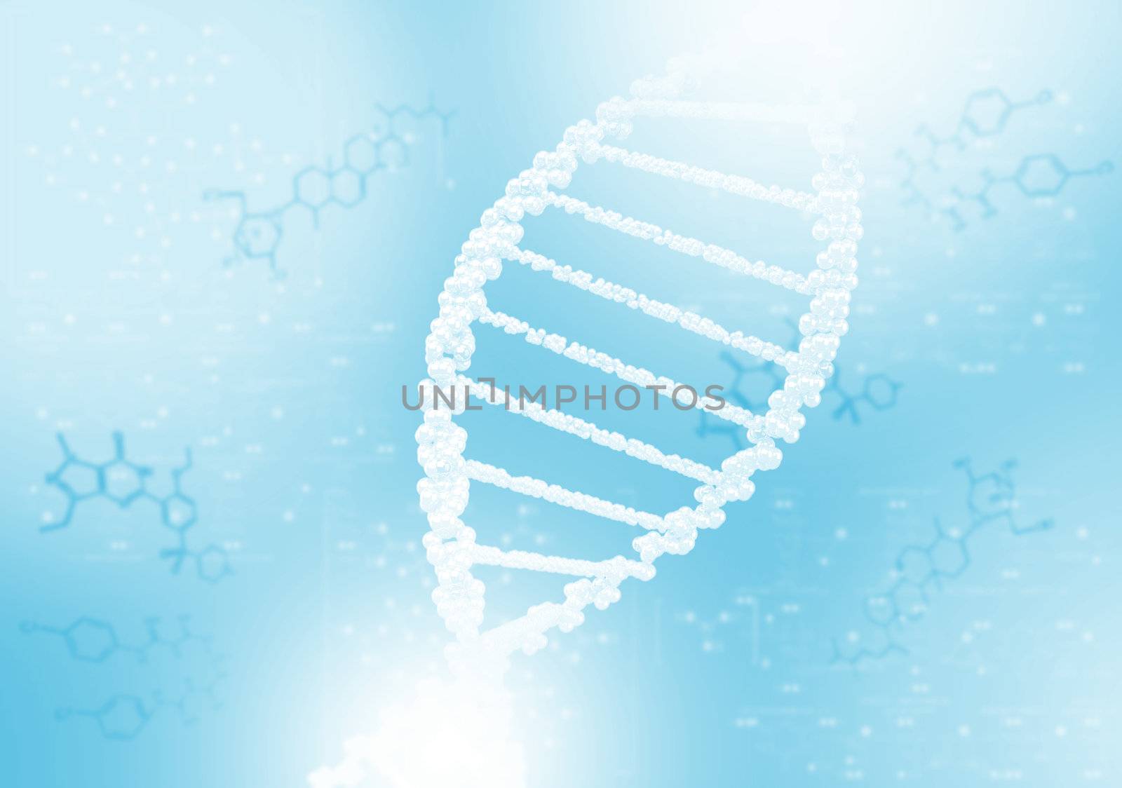 DNA helix against the colored background, scientific conceptual background