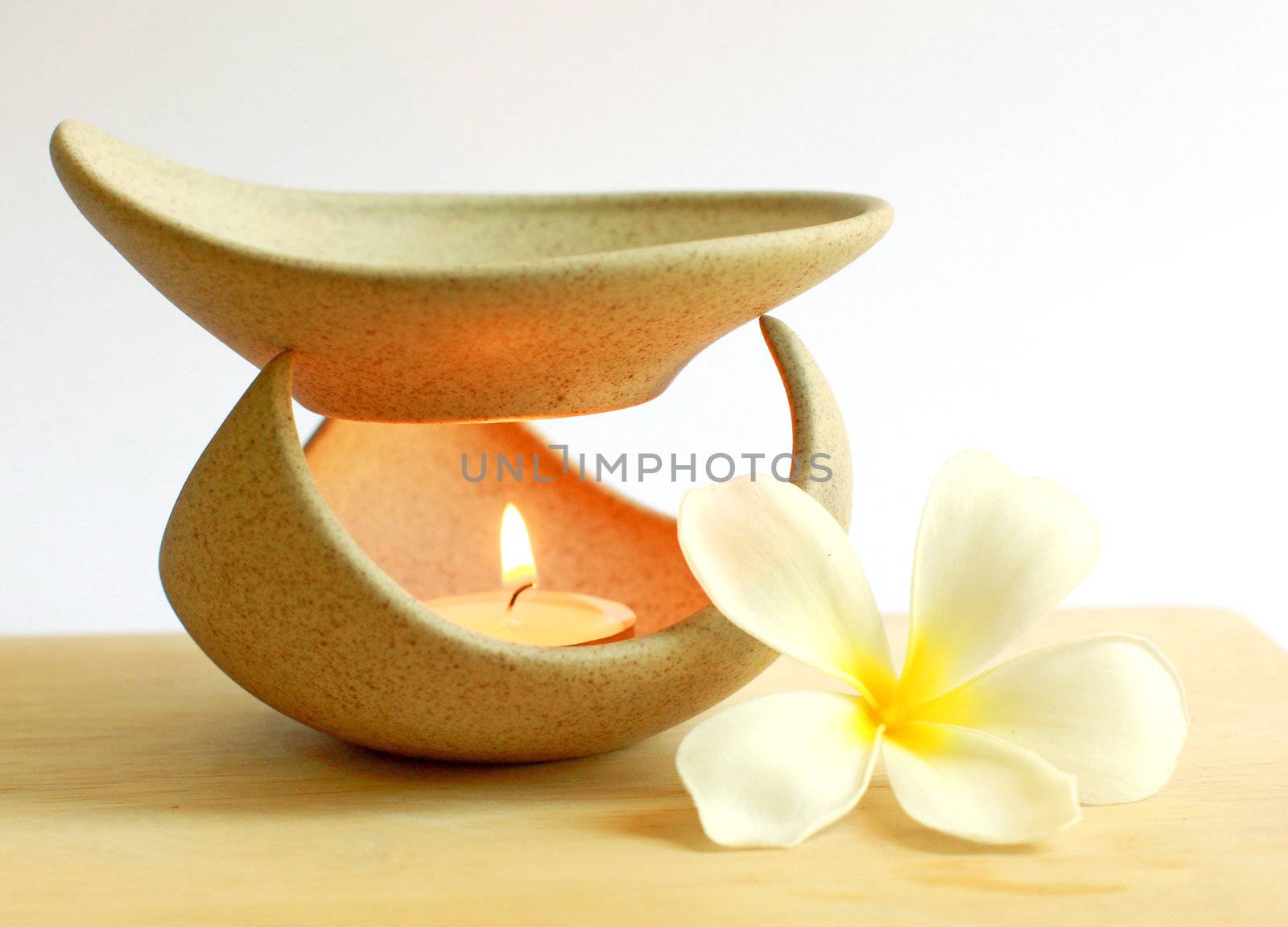 Aromatherapy lamp with flower and candle by nuchylee