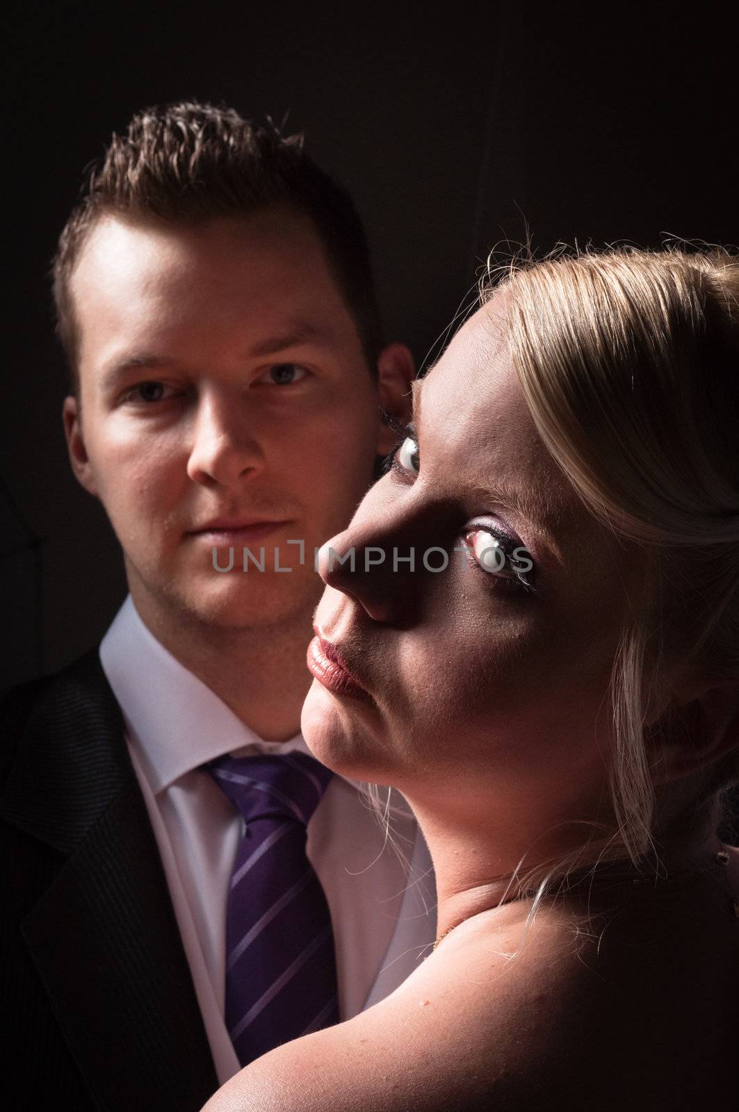 young couple in wedding wear