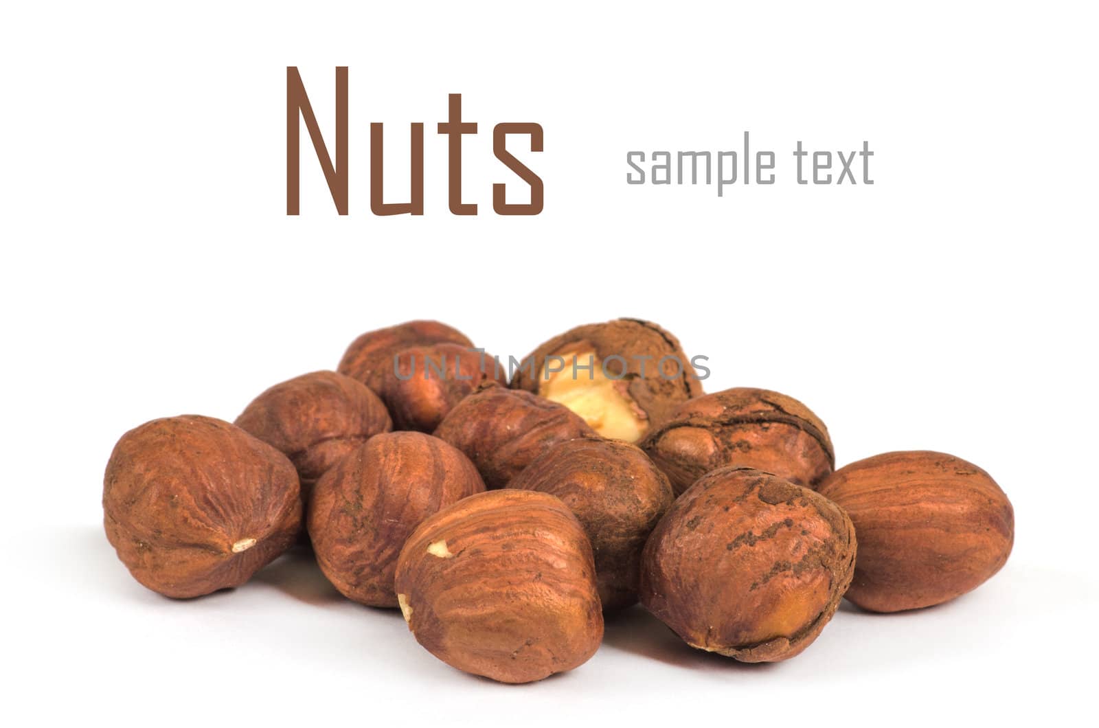 Hazel nut isolated on white background