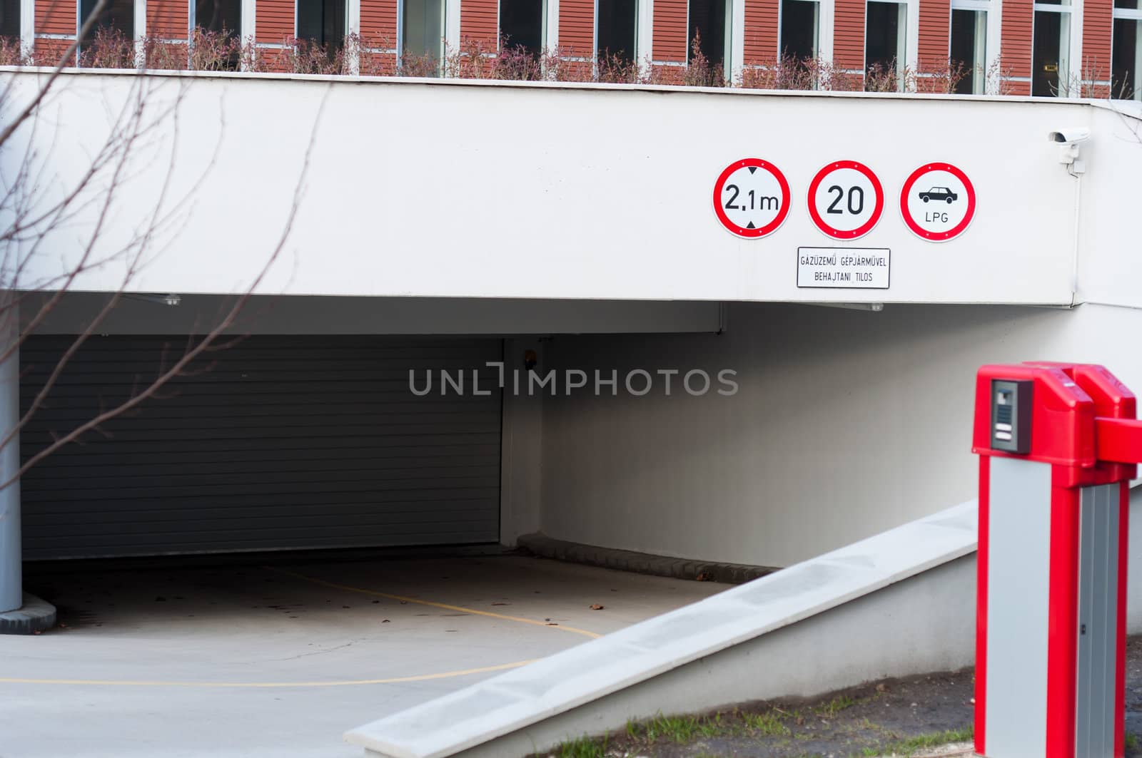 Entrance of an underground parking lot