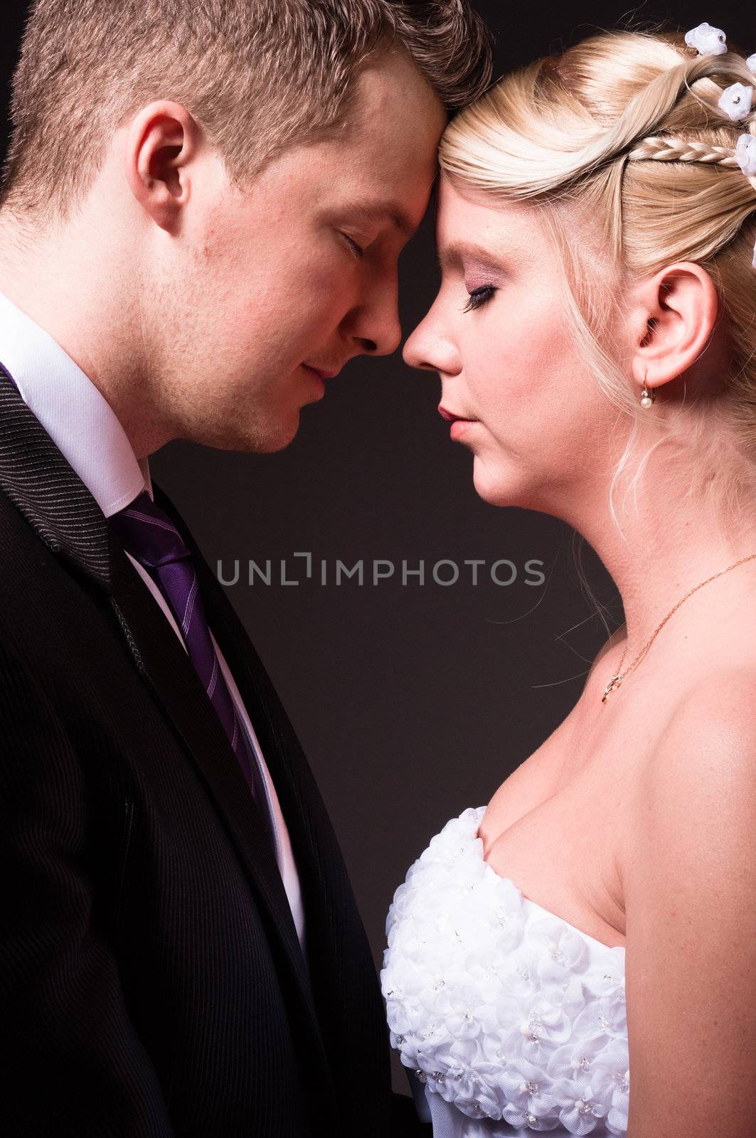 young couple in wedding wear