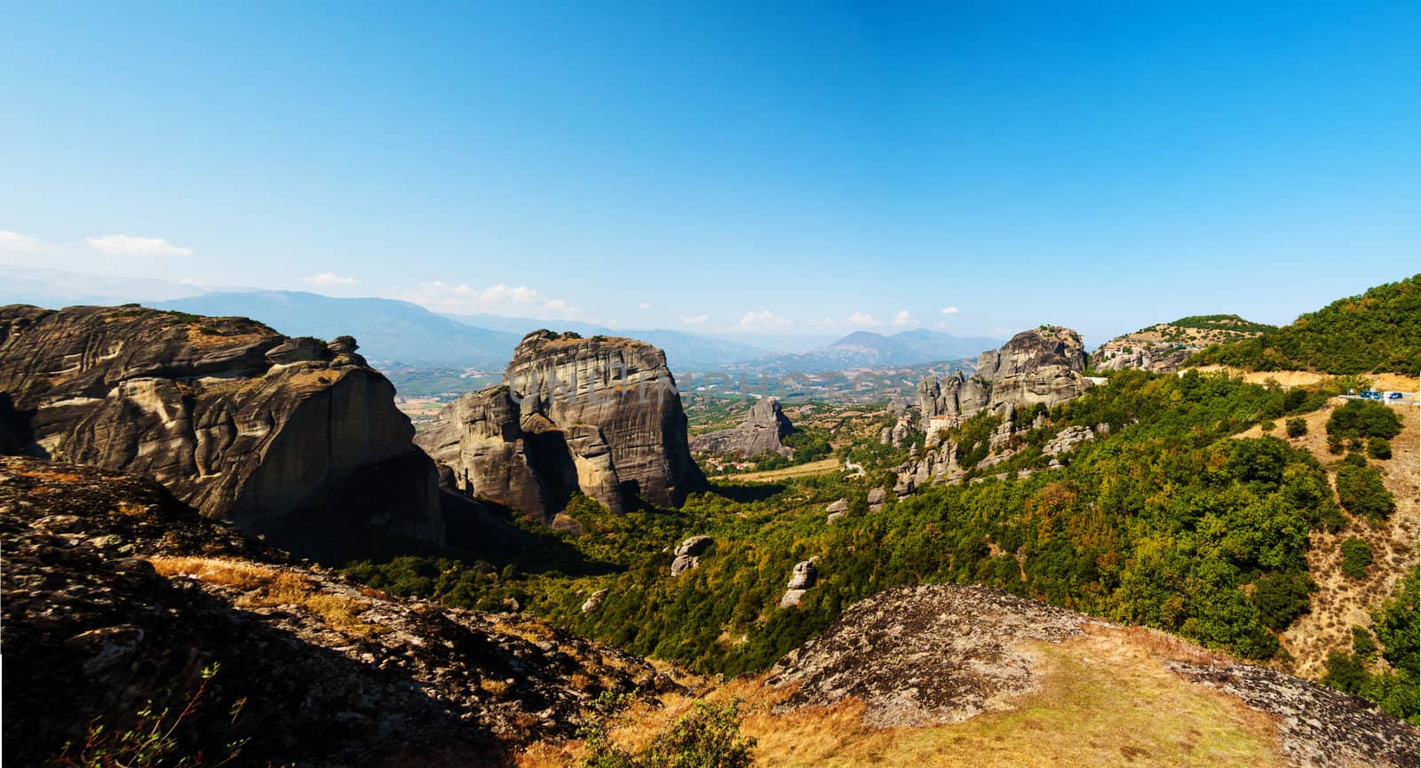 Meteora Monasteries, Greece, panoramic photo by Lamarinx