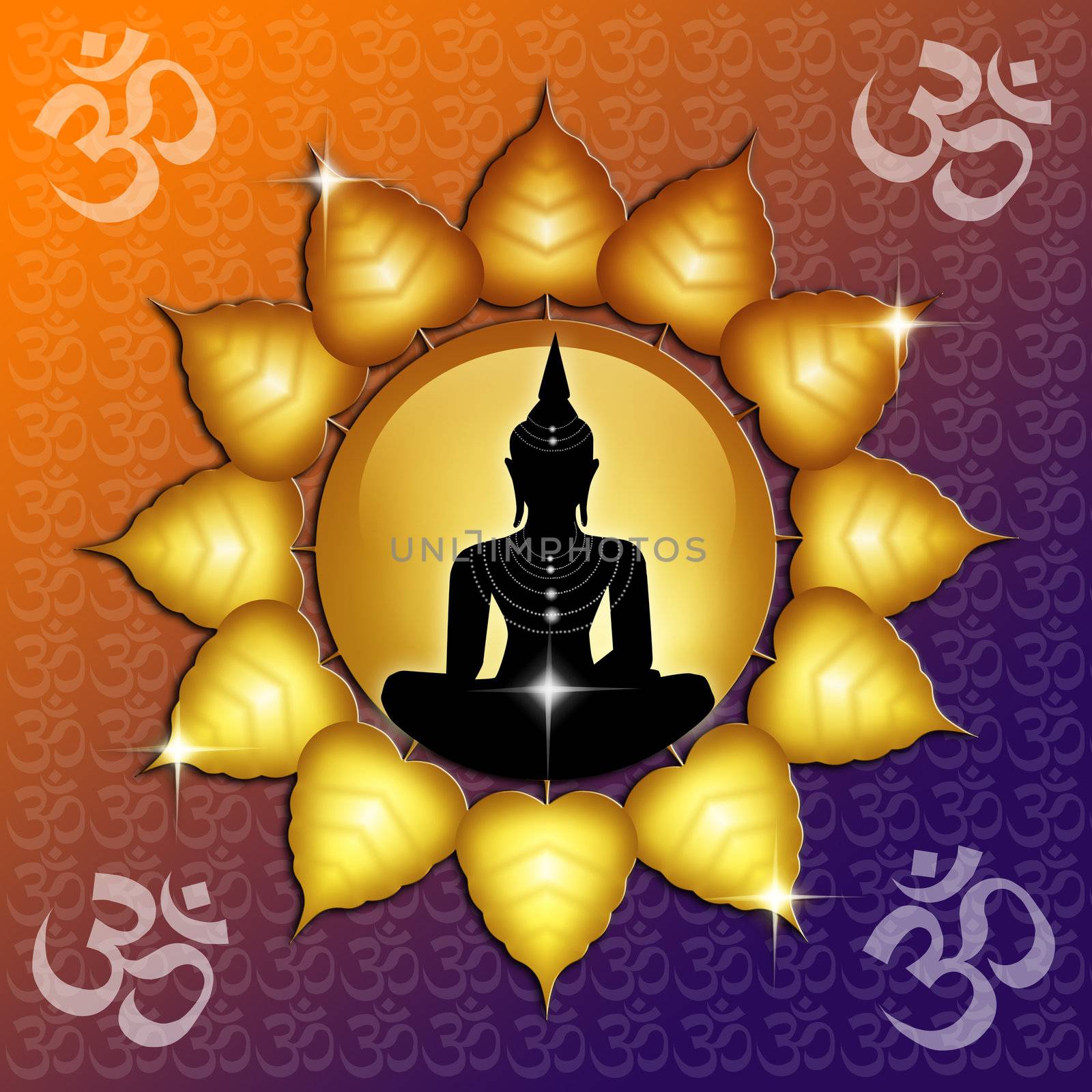 Om symbol and Buddha by sognolucido