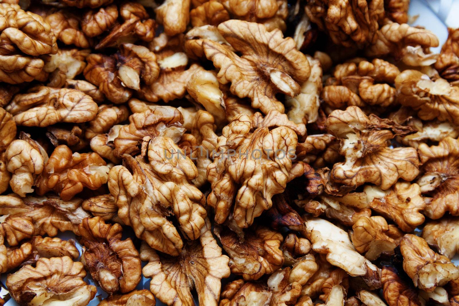 Close up of raw wallnuts by Lamarinx