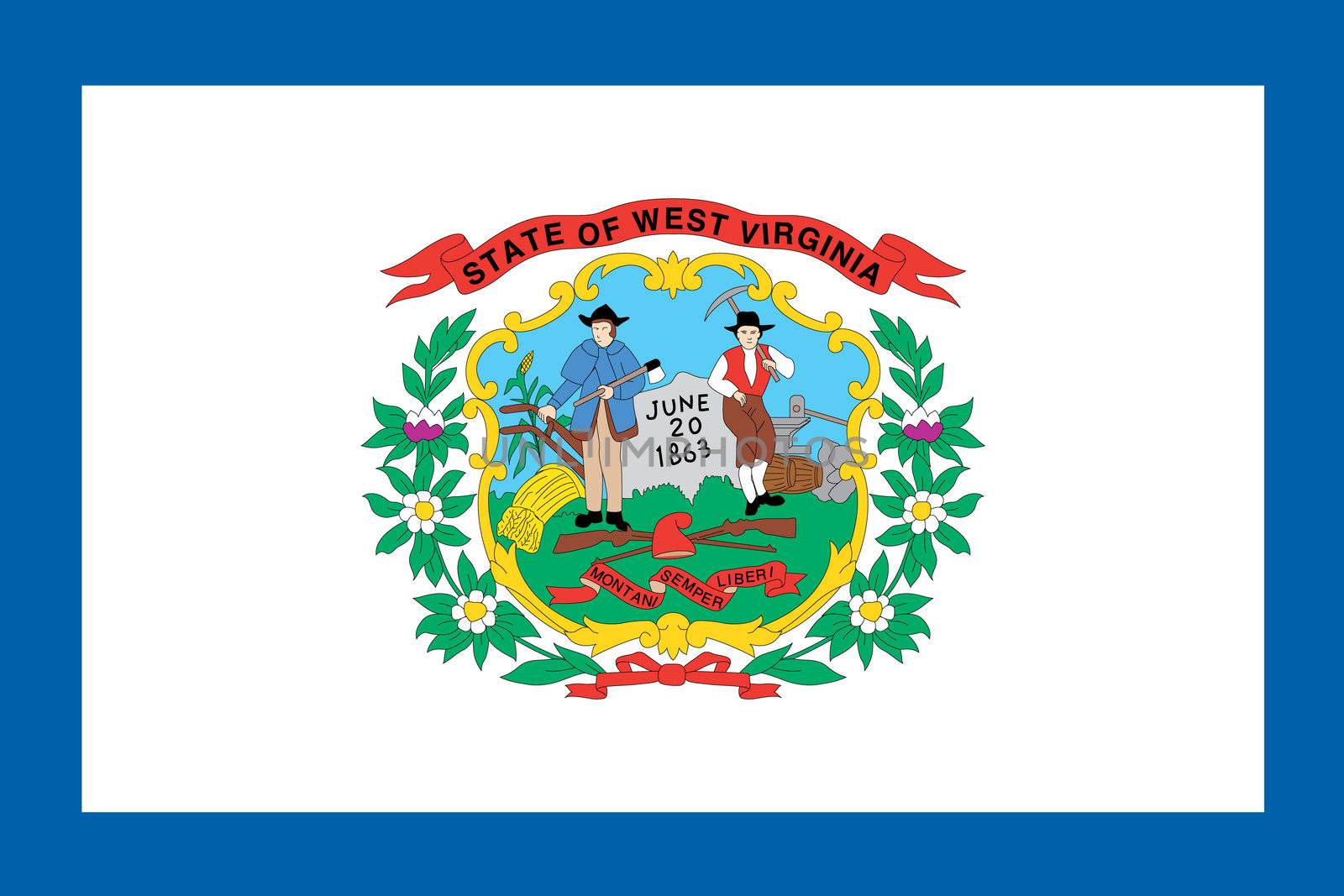 The Flag of the American State of West Virginia