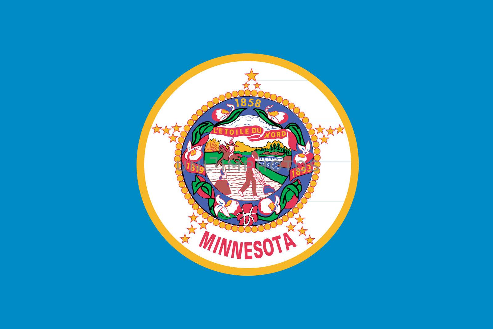 Flag of the American State of Minnesota by DragonEyeMedia