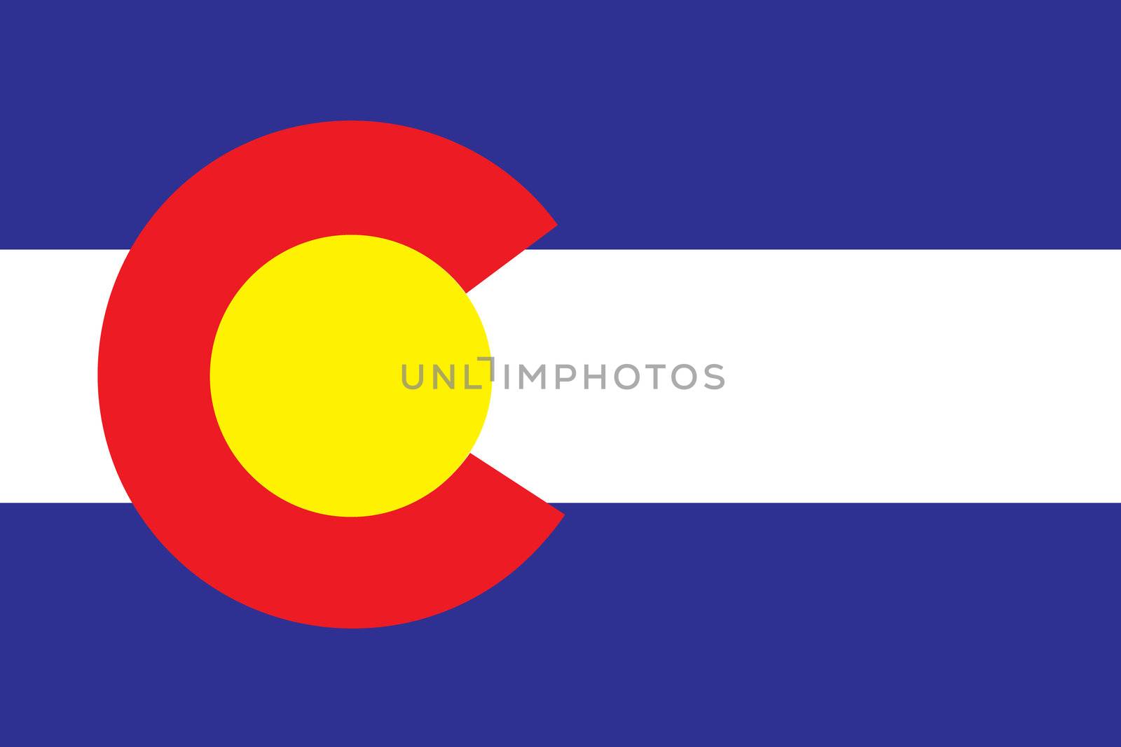 Flag of the American State of Colorado by DragonEyeMedia