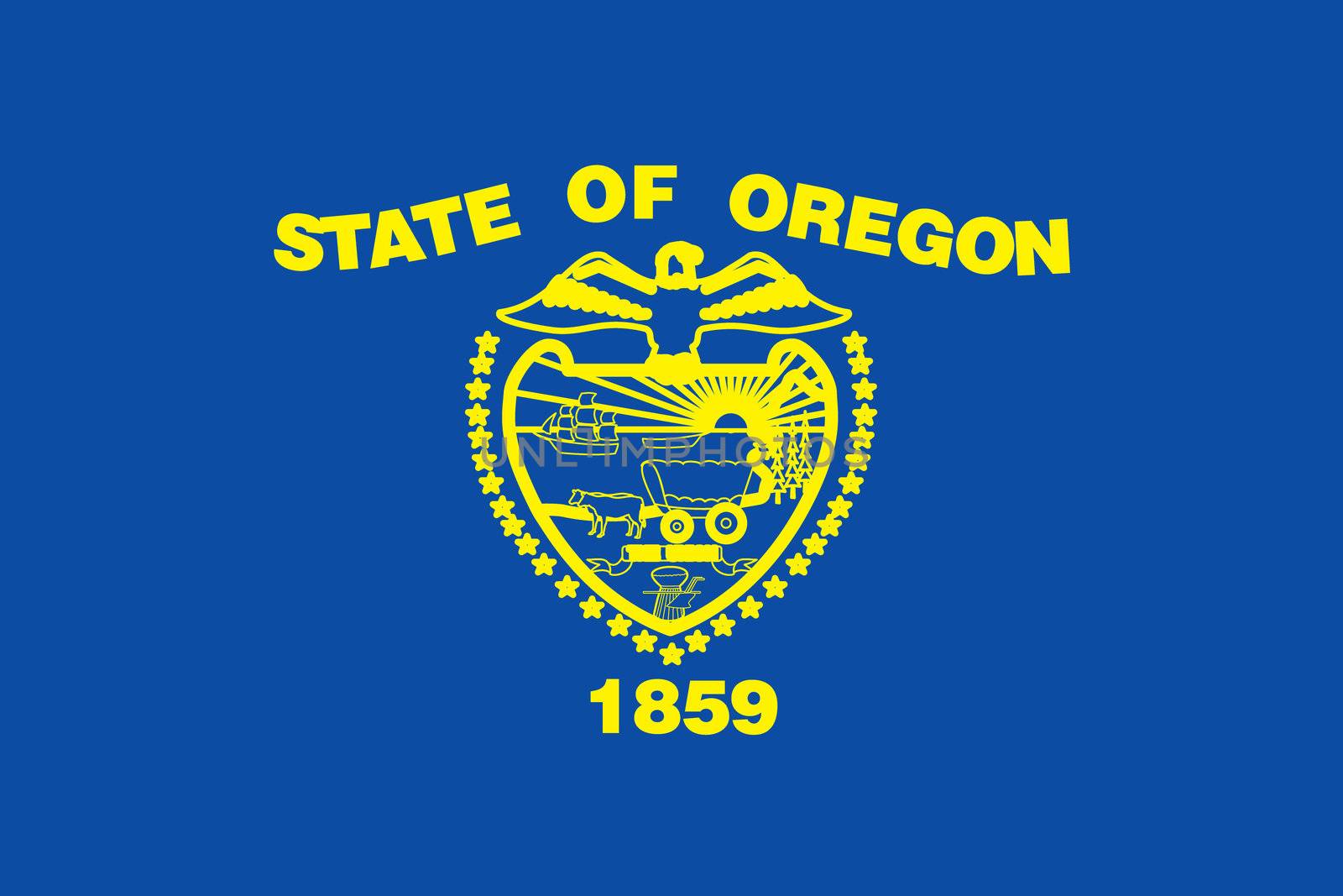 Flag of the American State of Oregon by DragonEyeMedia