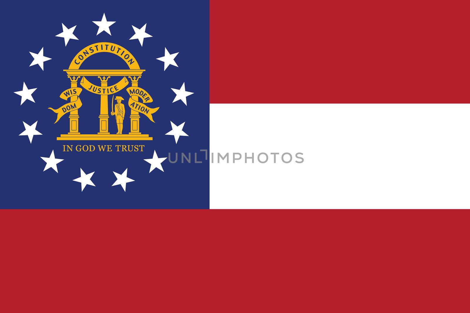 Flag of the American State of Georgia by DragonEyeMedia