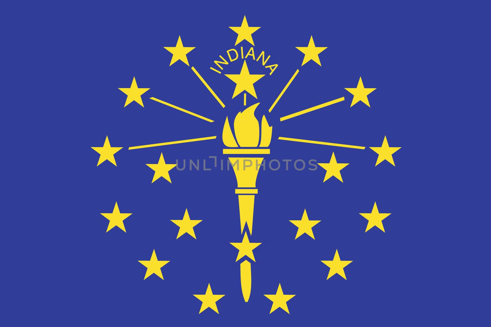 Flag of the American State of Indiana by DragonEyeMedia