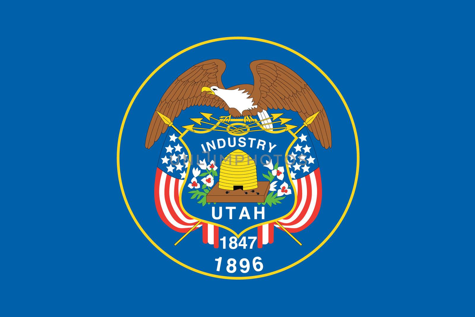 Flag of the American State of Utah by DragonEyeMedia