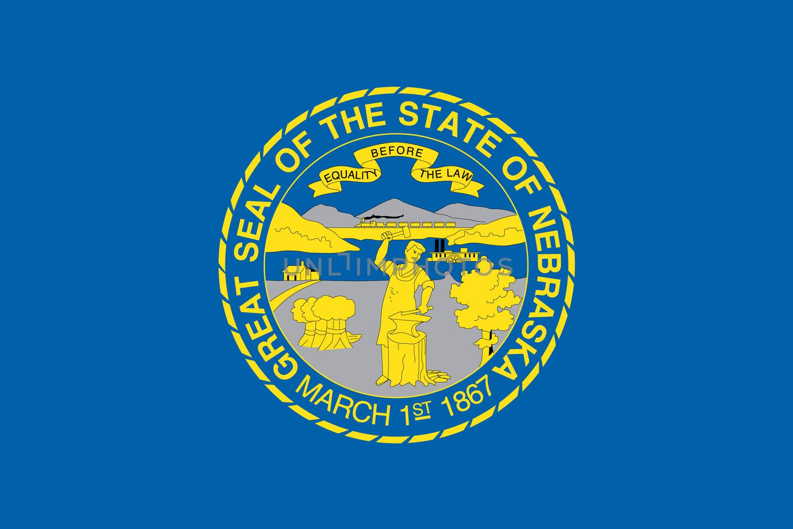 Flag of the American State of Nebraska by DragonEyeMedia