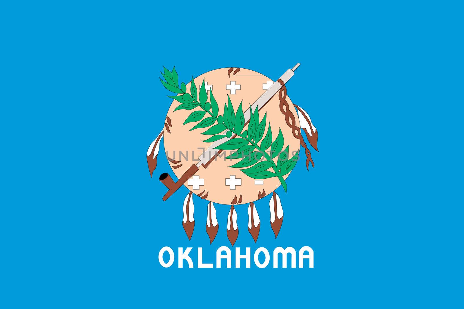 Flag of the American State of Oklahoma by DragonEyeMedia