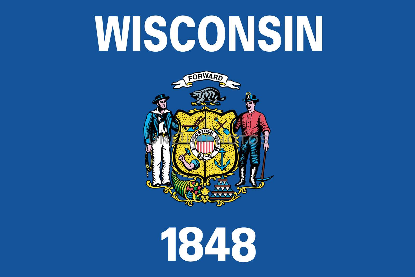 The Flag of the American State of Wisconsin