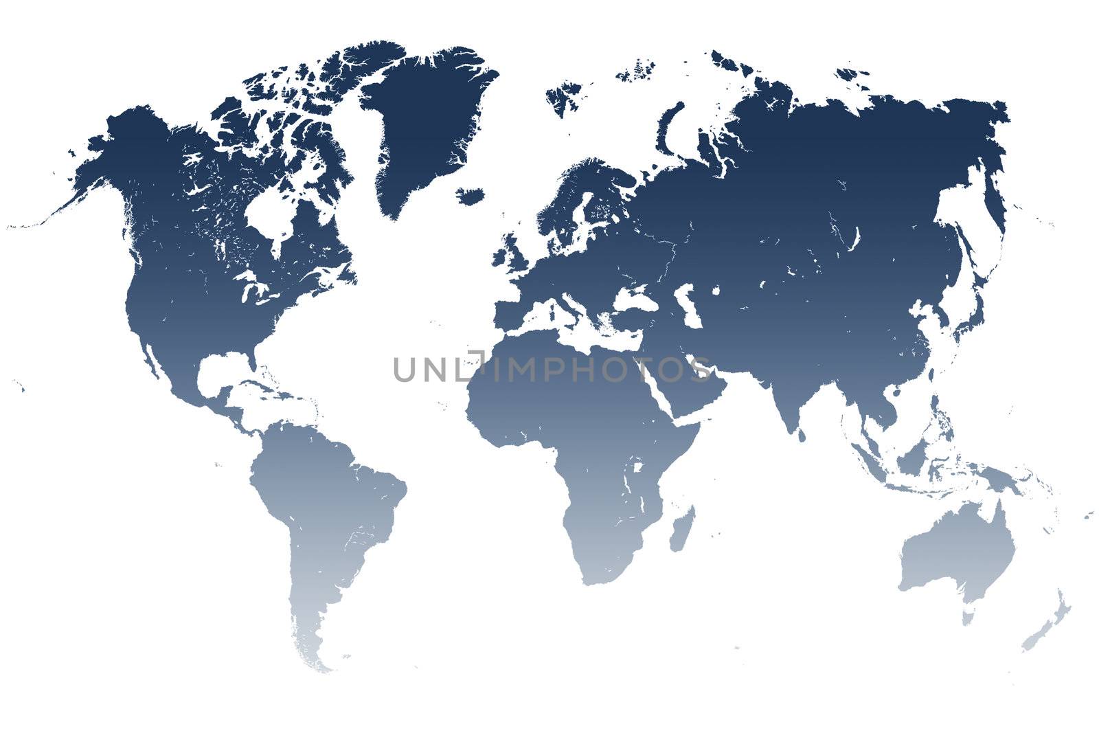 blue World Map Illustration on white background