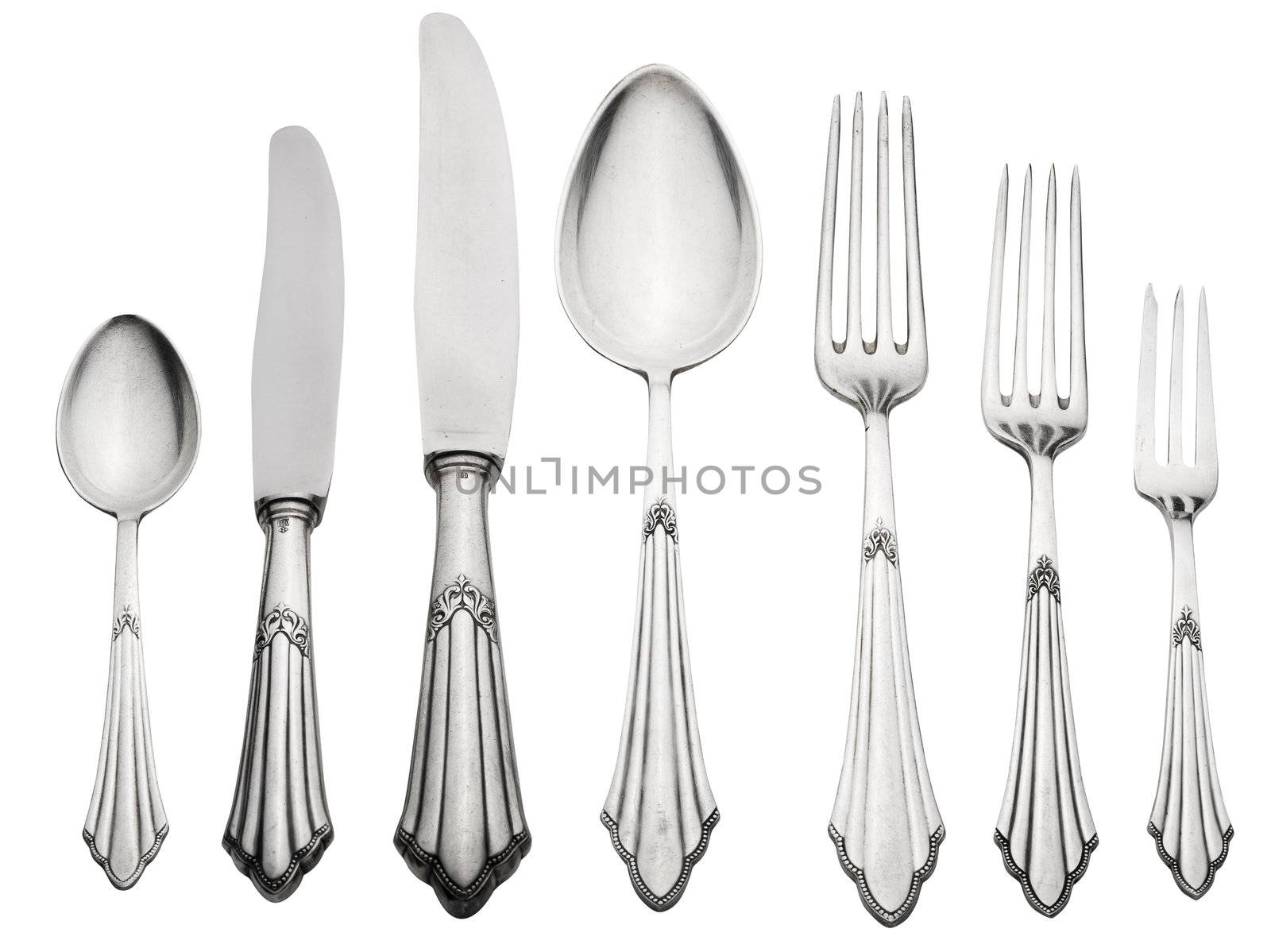 Old Silverware Set (Clipping Path)