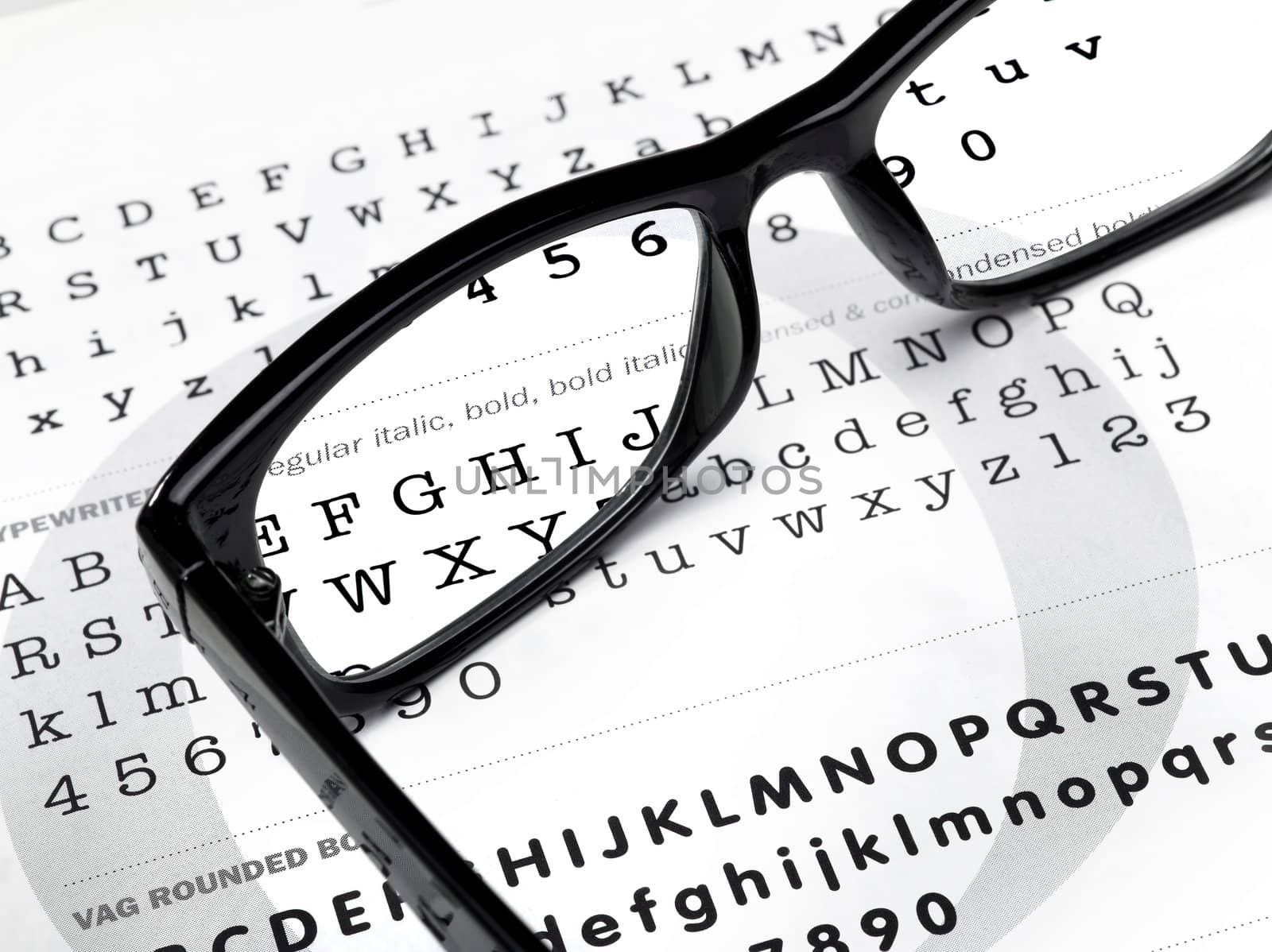 magnifying glasses on a writing background