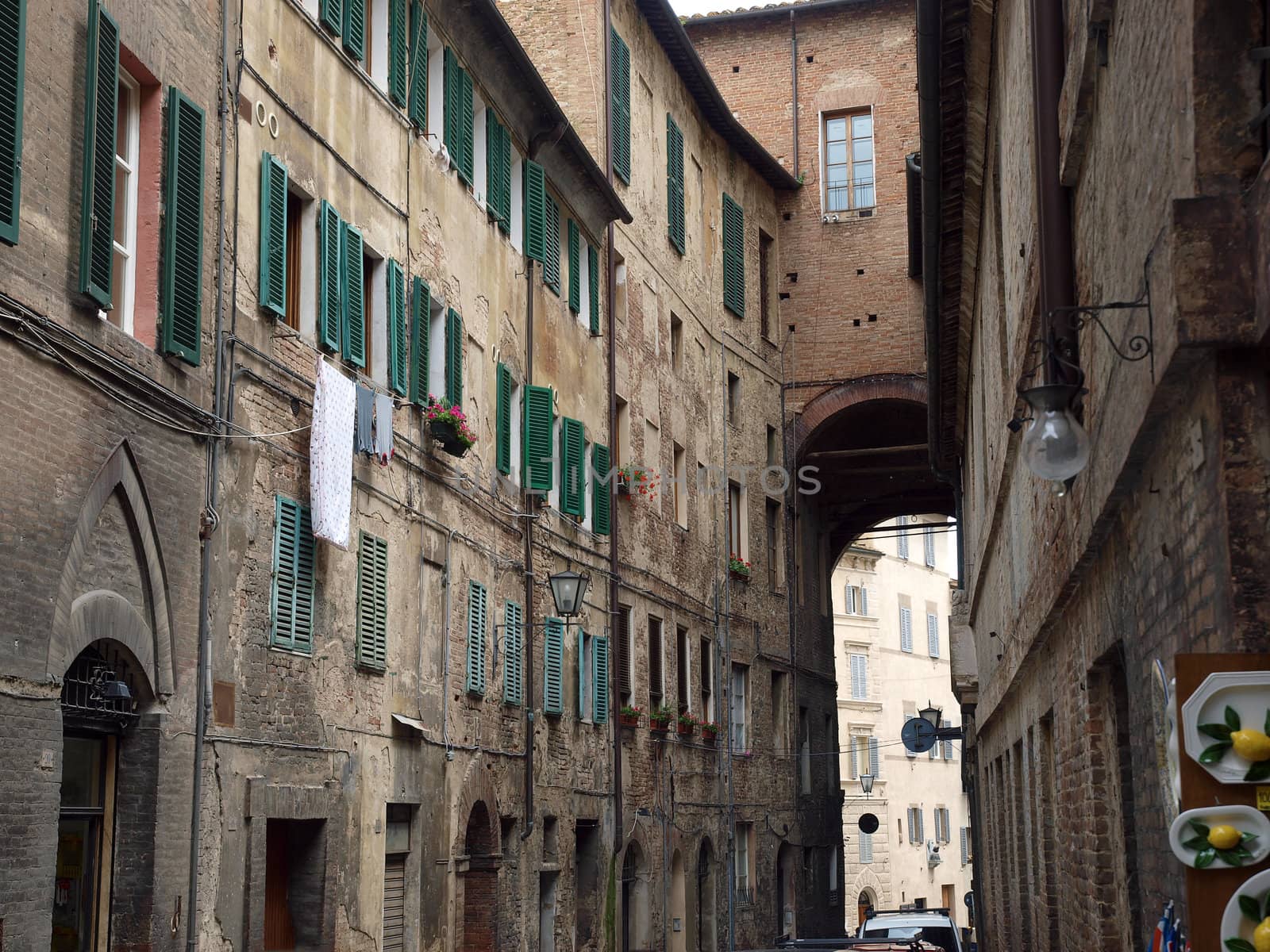 Siena - picturesque street in the historic city centre