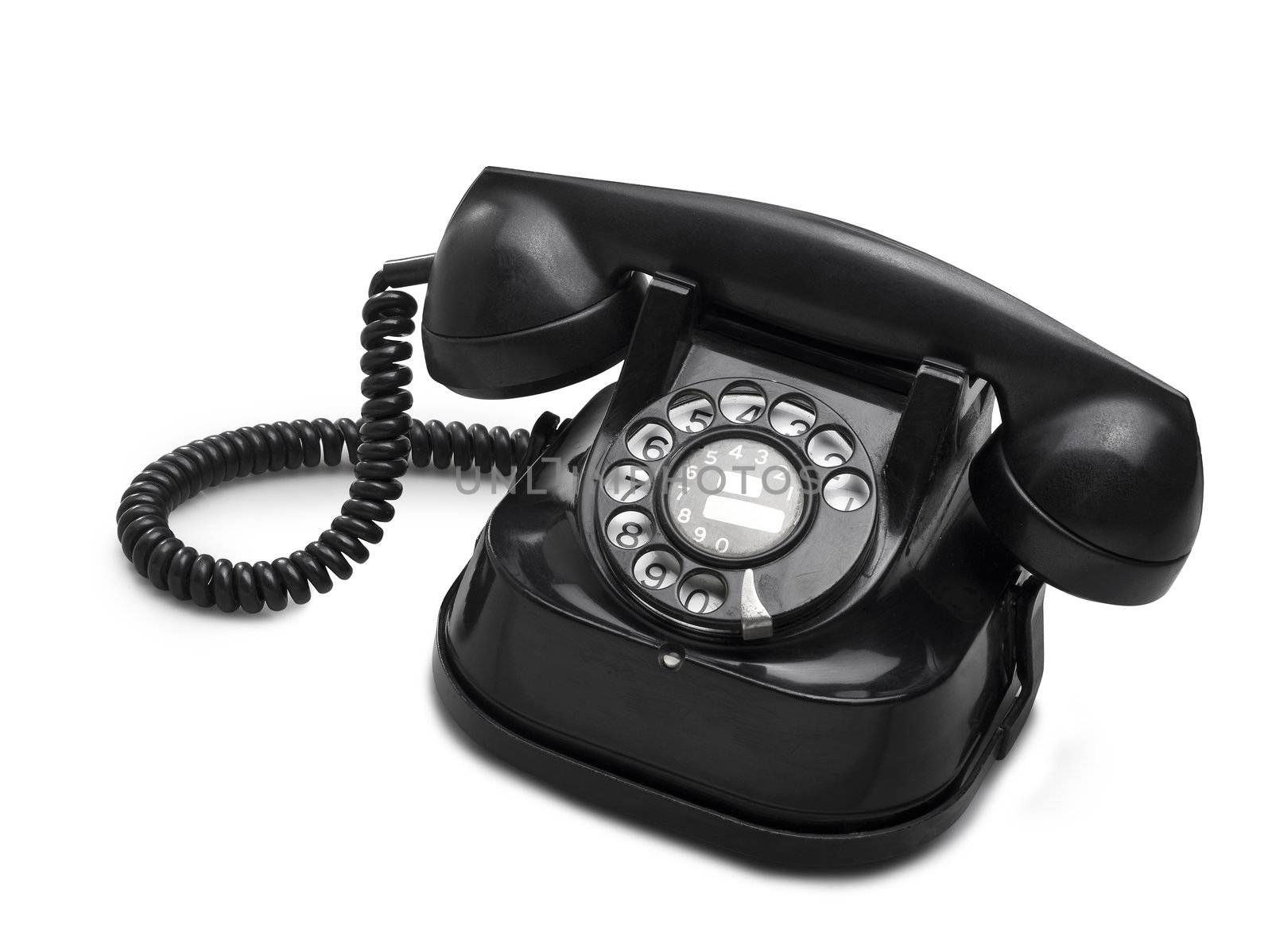 old telephone dial.(clipping path) on white background