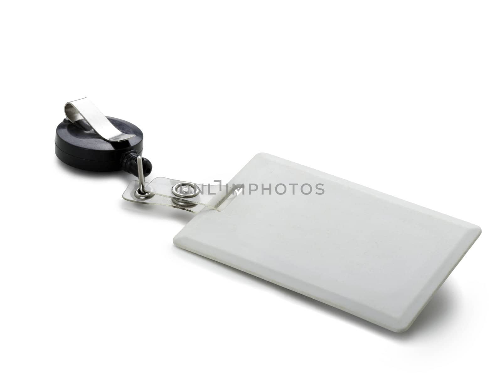 White badge ID isolated against white background by pbombaert