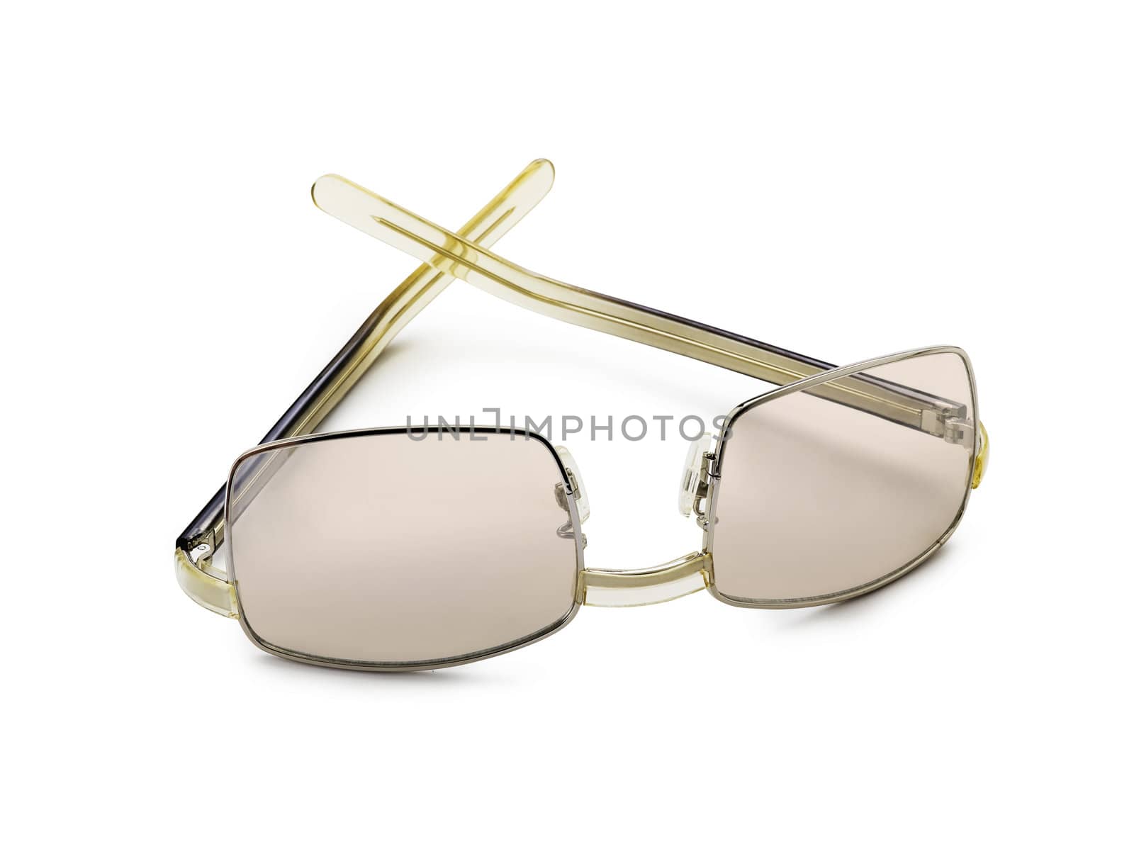 Brown sunglasses isolated on the white background by pbombaert