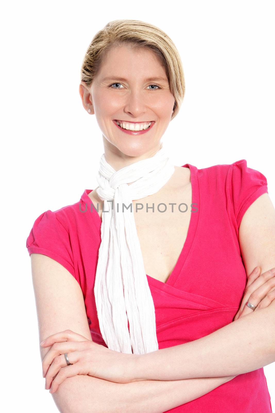 Happy woman wearing a scarf by Farina6000