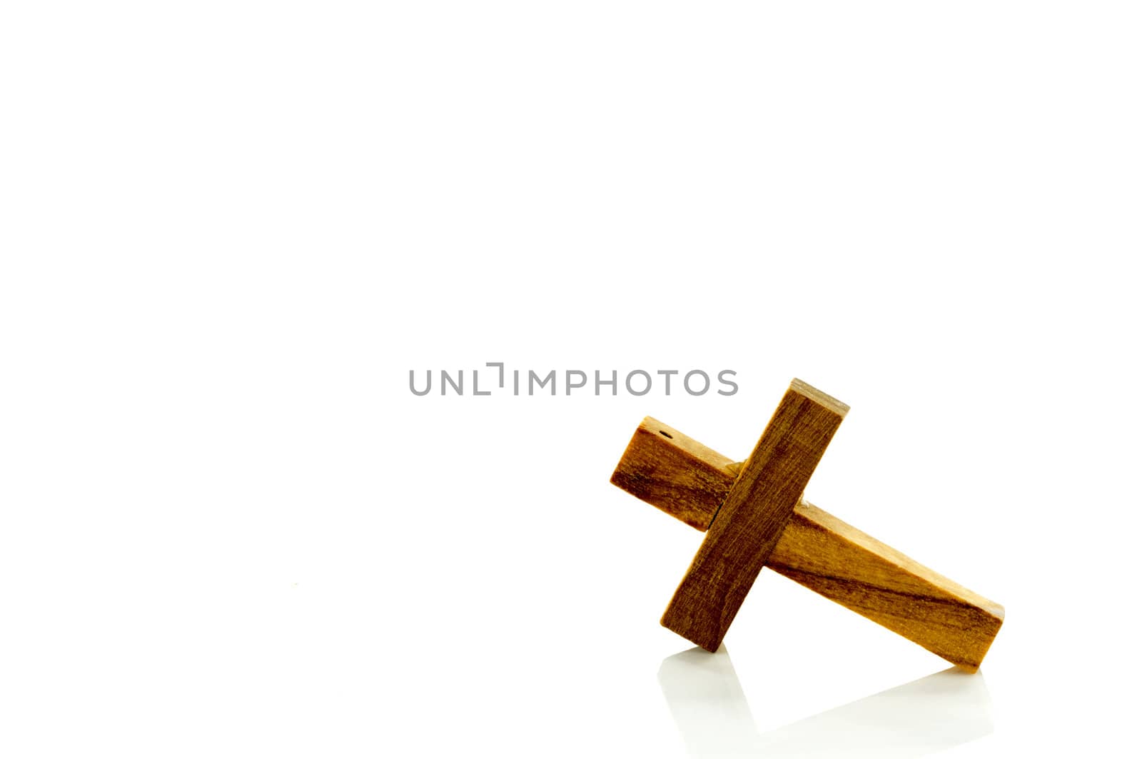 wooden cross isolated on white