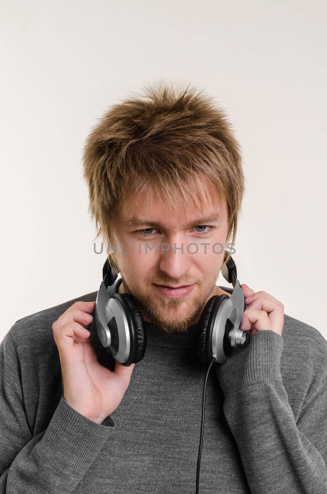 Young man with headphones by svedoliver