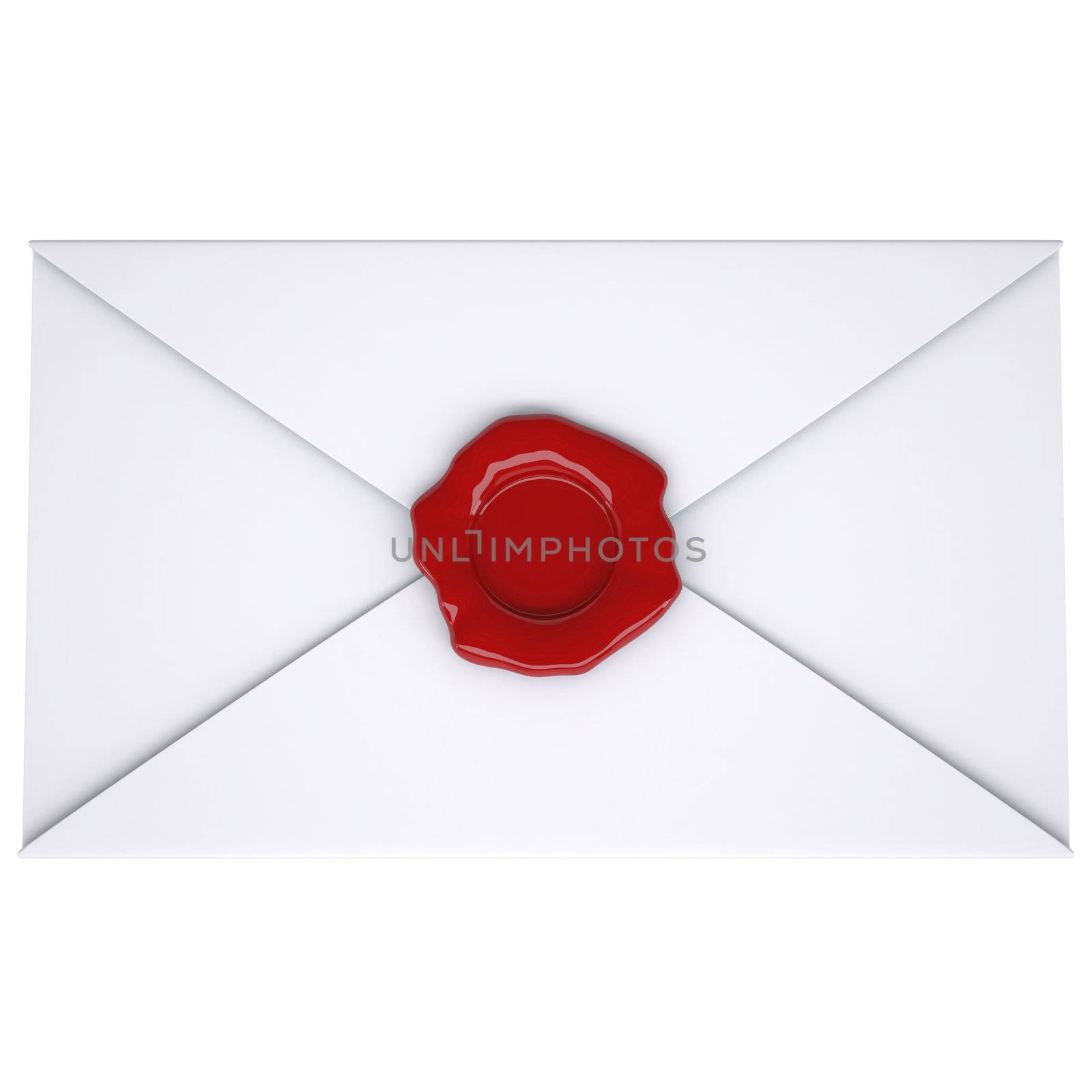 White envelope with a red seal by cherezoff