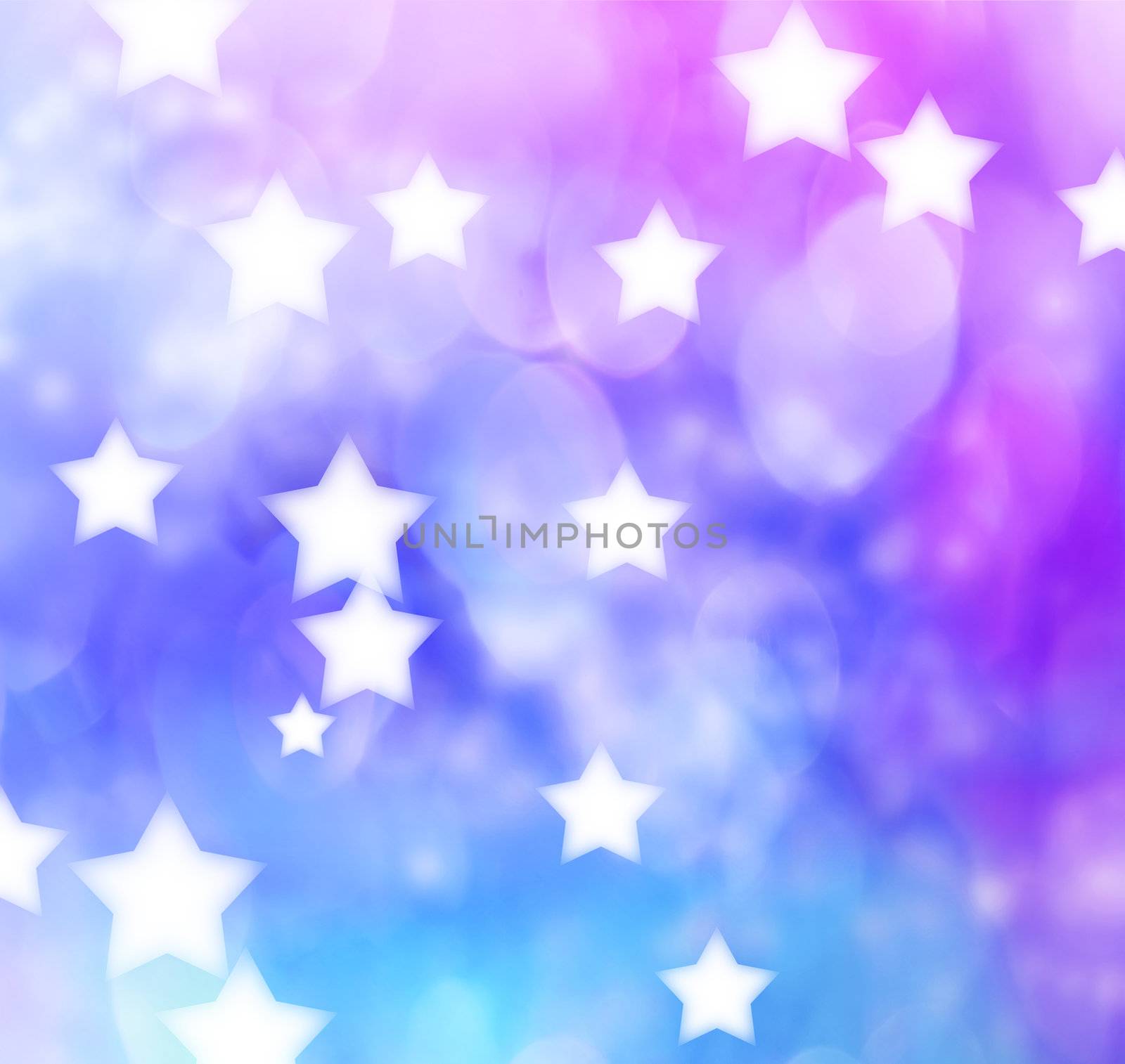 Abstract Blue, Purple, Star Lights Background 