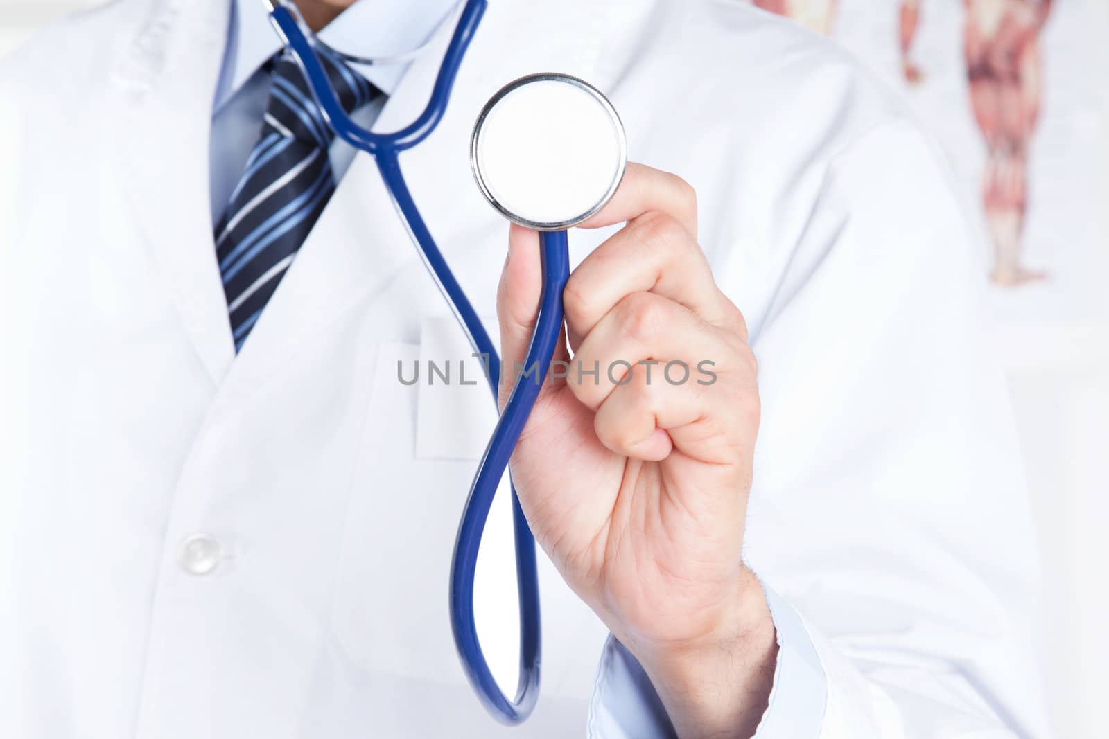 Male Doctor Holding Stethoscope by leaf