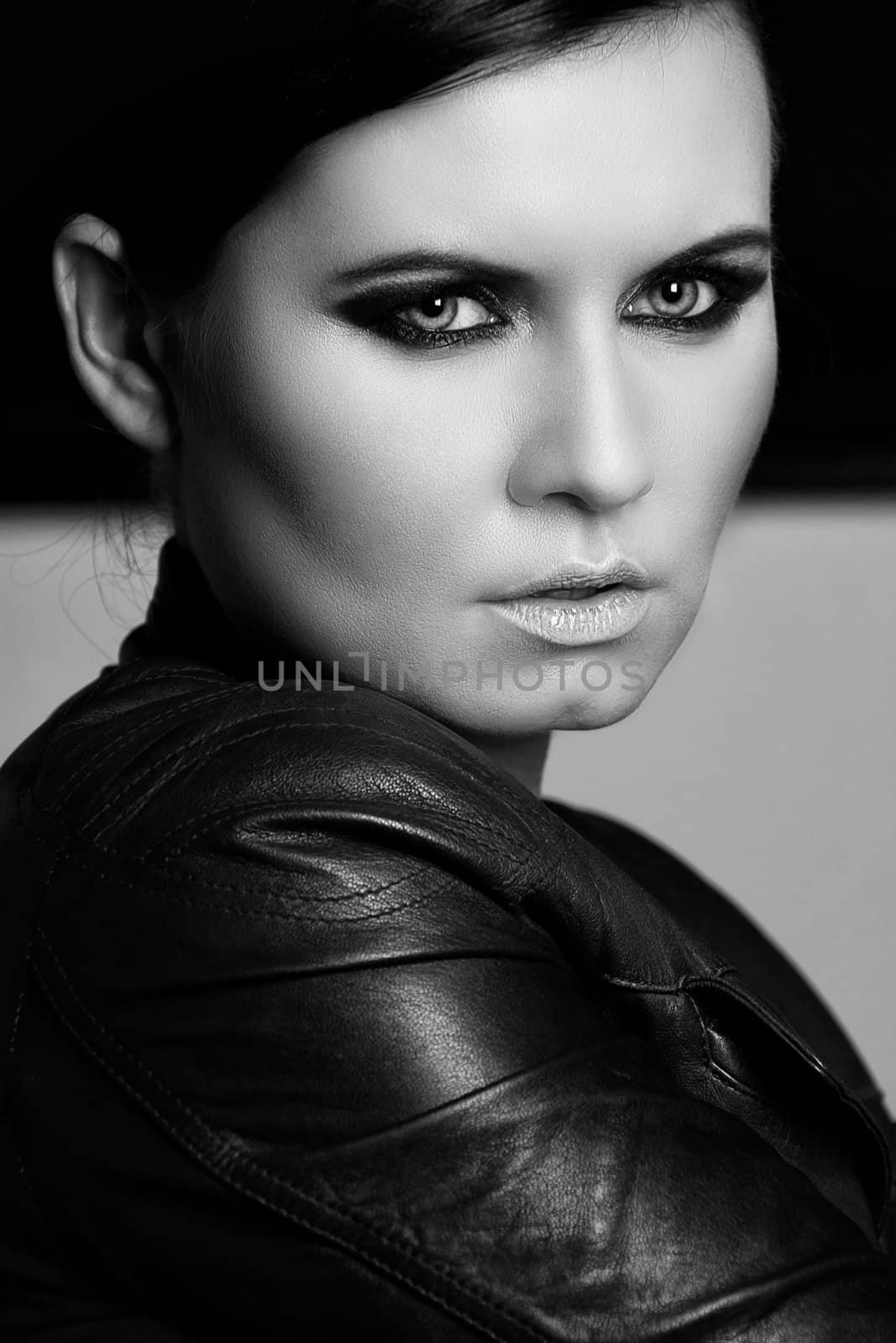 attractive young sexy woman with smokey eyes portrait
