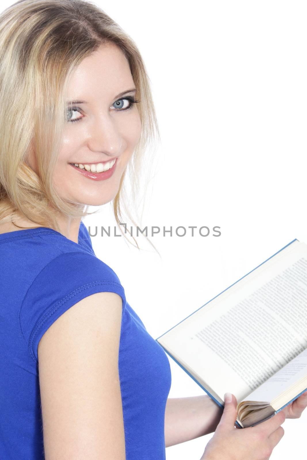 Cheerful woman reading a book by Farina6000