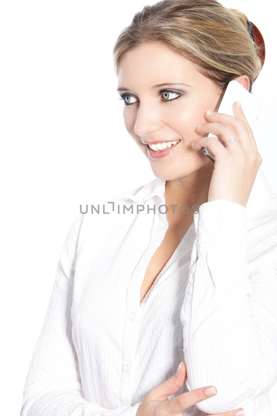 Young woman talking on a mobile phone by Farina6000