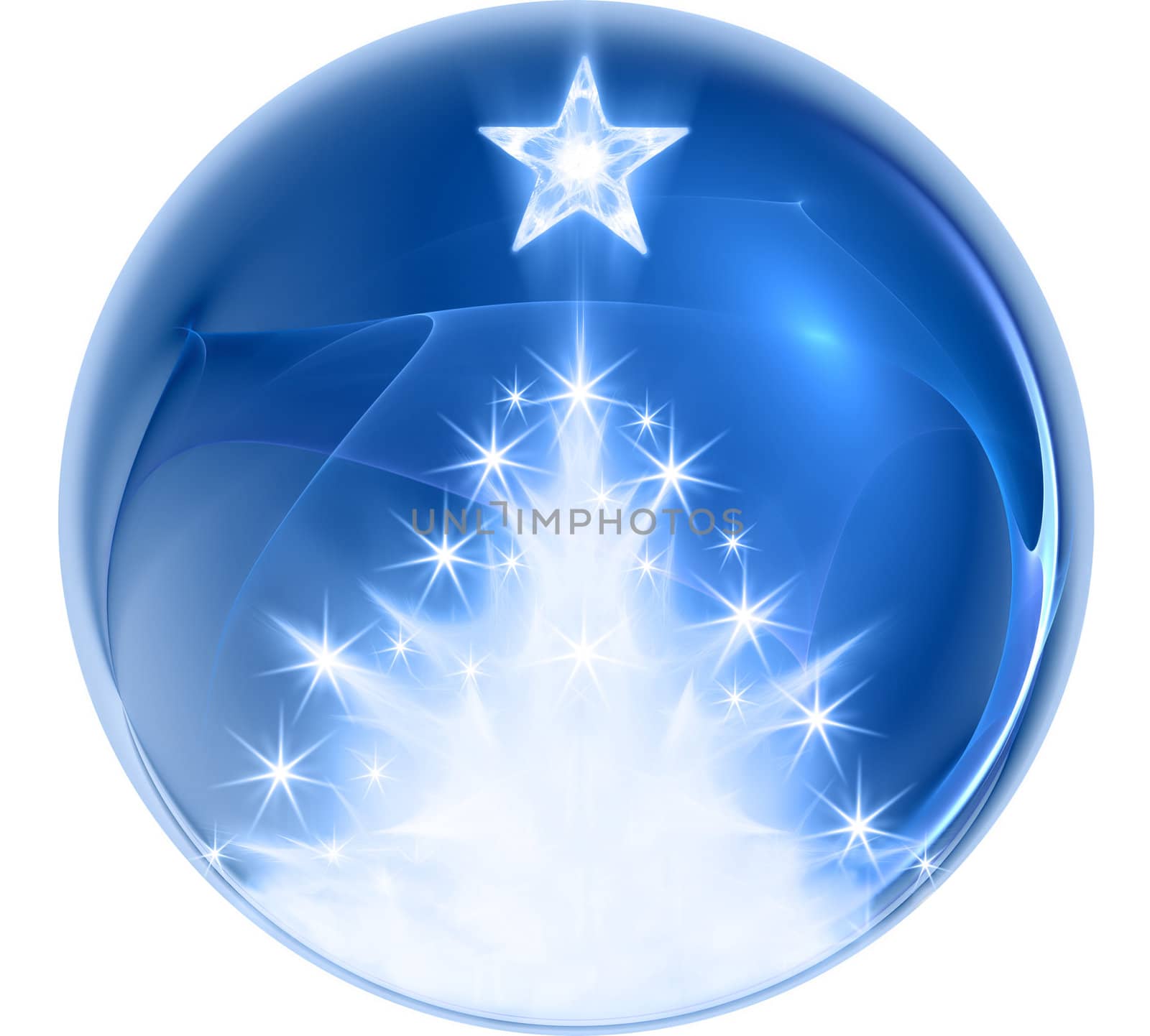 Blue abstract christmas ball