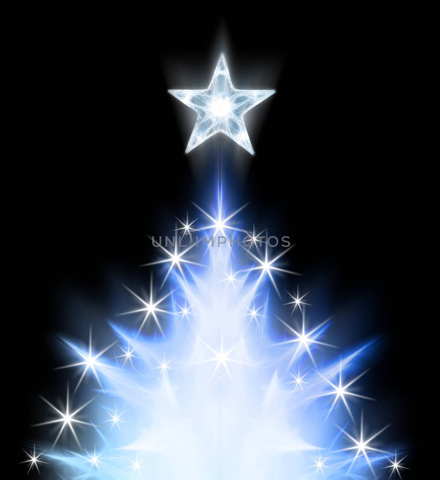 Blue modern abstract christmas tree by Jupe