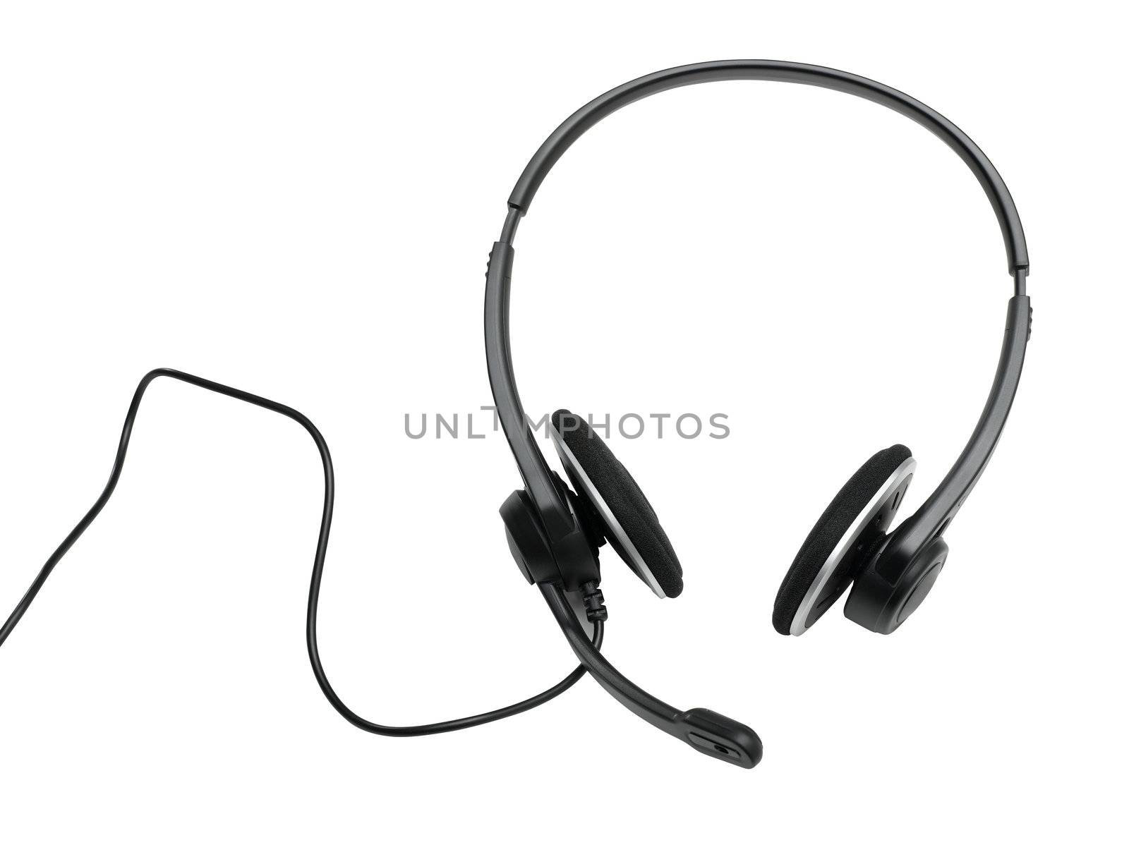 audio headset (clipping path) on white background