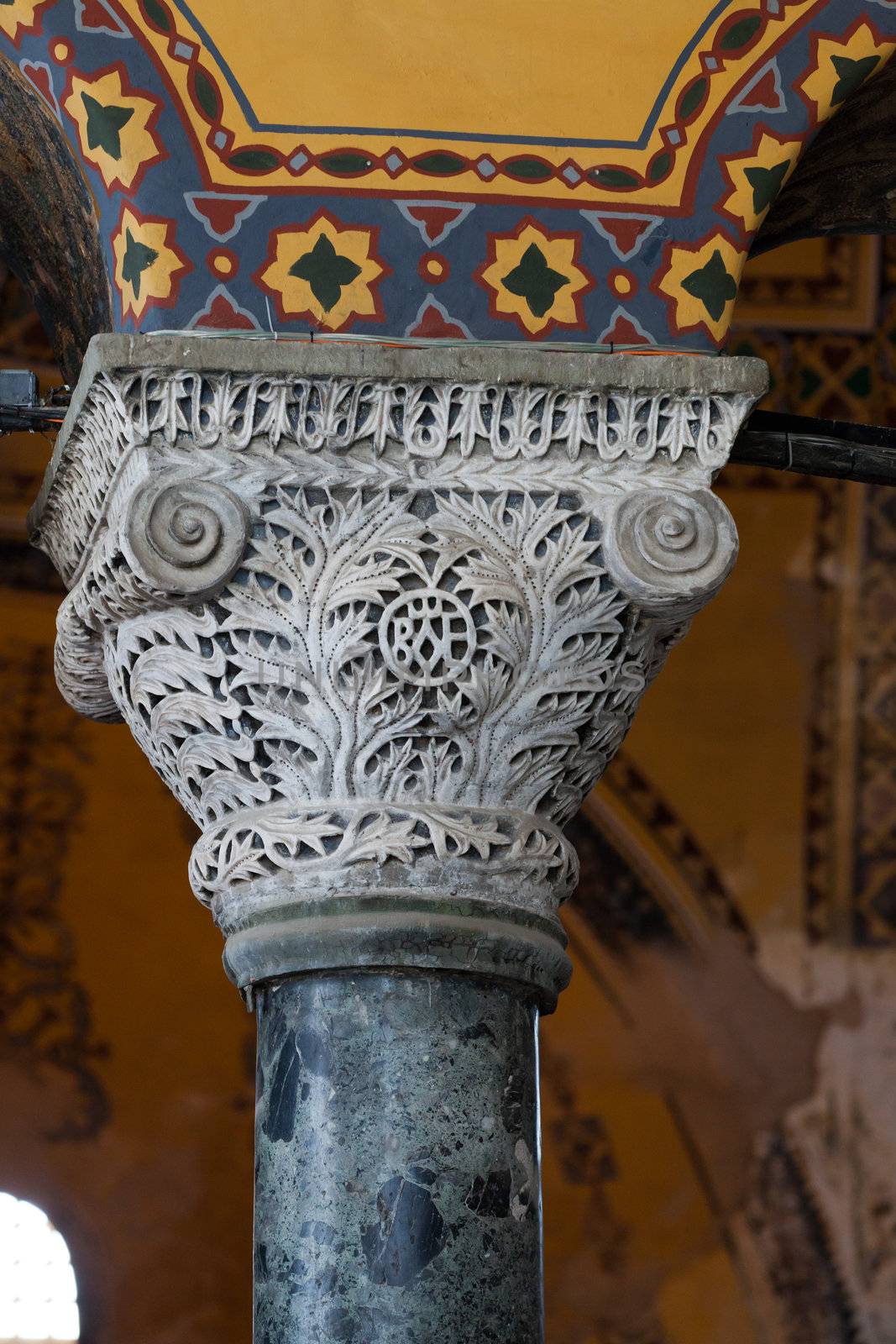 Interior of the Hagia Sophia in Istanbul. Turkey 