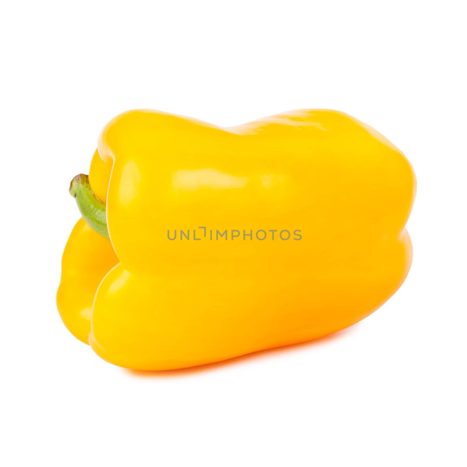 Yellow bell pepper isolated on white background
